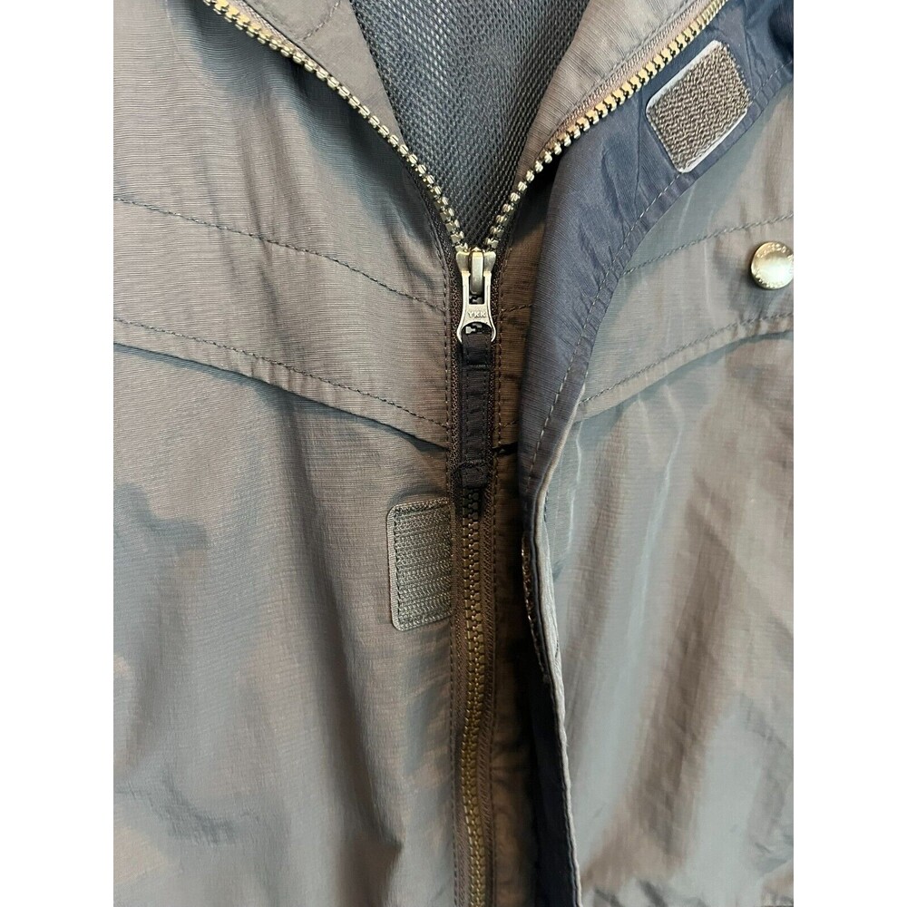 Lands' End Hooded Water Resistant Nylon Utility Windbreaker Jacket Size L Gray - Picture 8 of 10